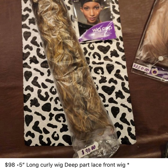 $98 •5" Long curly wig Deep part lace front wig * - Picture 1 of 2